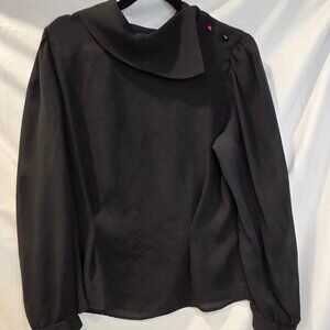 California Spice Black Blouse Size XL Accent Buttons